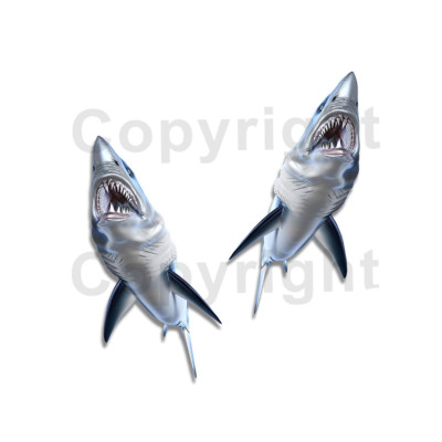 #ad Mako Shark Sticker Decal Fishing RV Boat Car Truck Camper Trailer F043 2 Pack $2.99