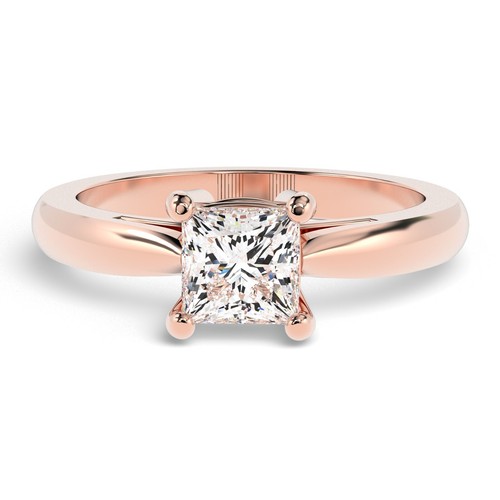 IGI 1 Ct SI1 E Princess Lab Grown Solitaire Diamond Ring 18k Yellow/White Gold - Picture 7 of 9