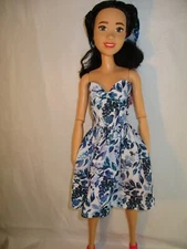 Handmade By Me Dress and Bow, Made to Fit Barbie Best Fashion Friend 28" doll.