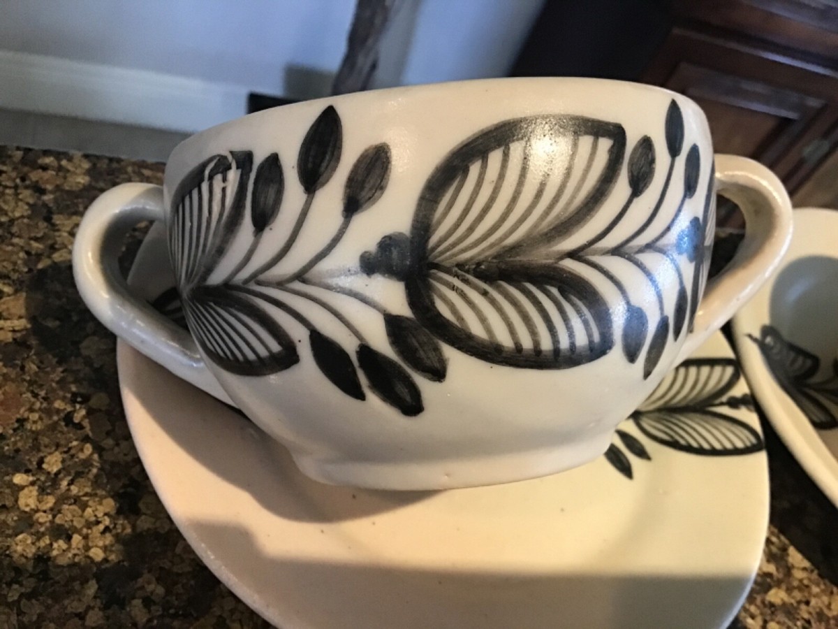 Vintage La Menora Talavera Espana double handle Cup& Saucer Vintage La Menora Talavera Espana double handle Cup& Saucer