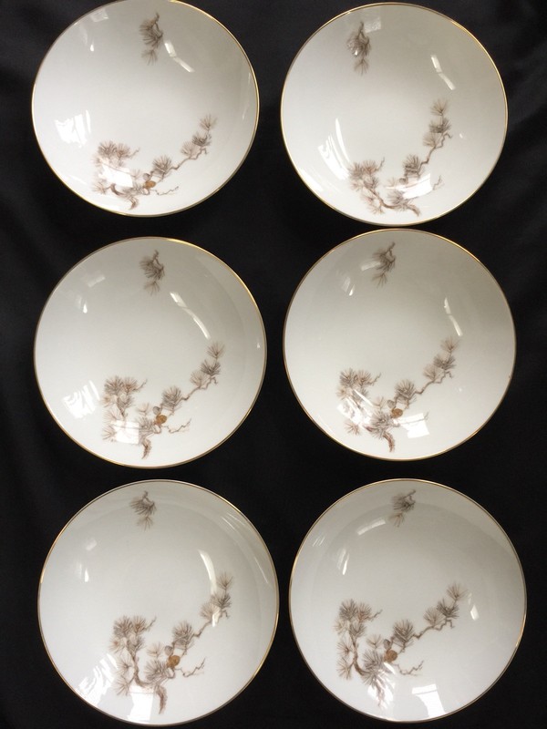 Larchmont Sango Pine Branch Coupe Soup Bowls