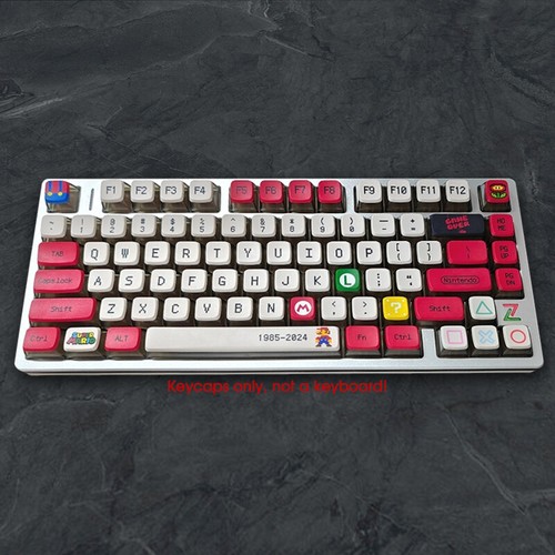 Mario Red Keycaps Set PBT Transparent Pudding for Cherry MX Mechanical Keyboards - Picture 10 of 11