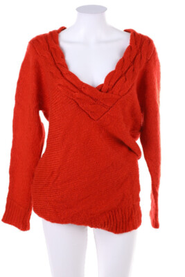 H&M Strick-Pullover lang Long Mohair S rot