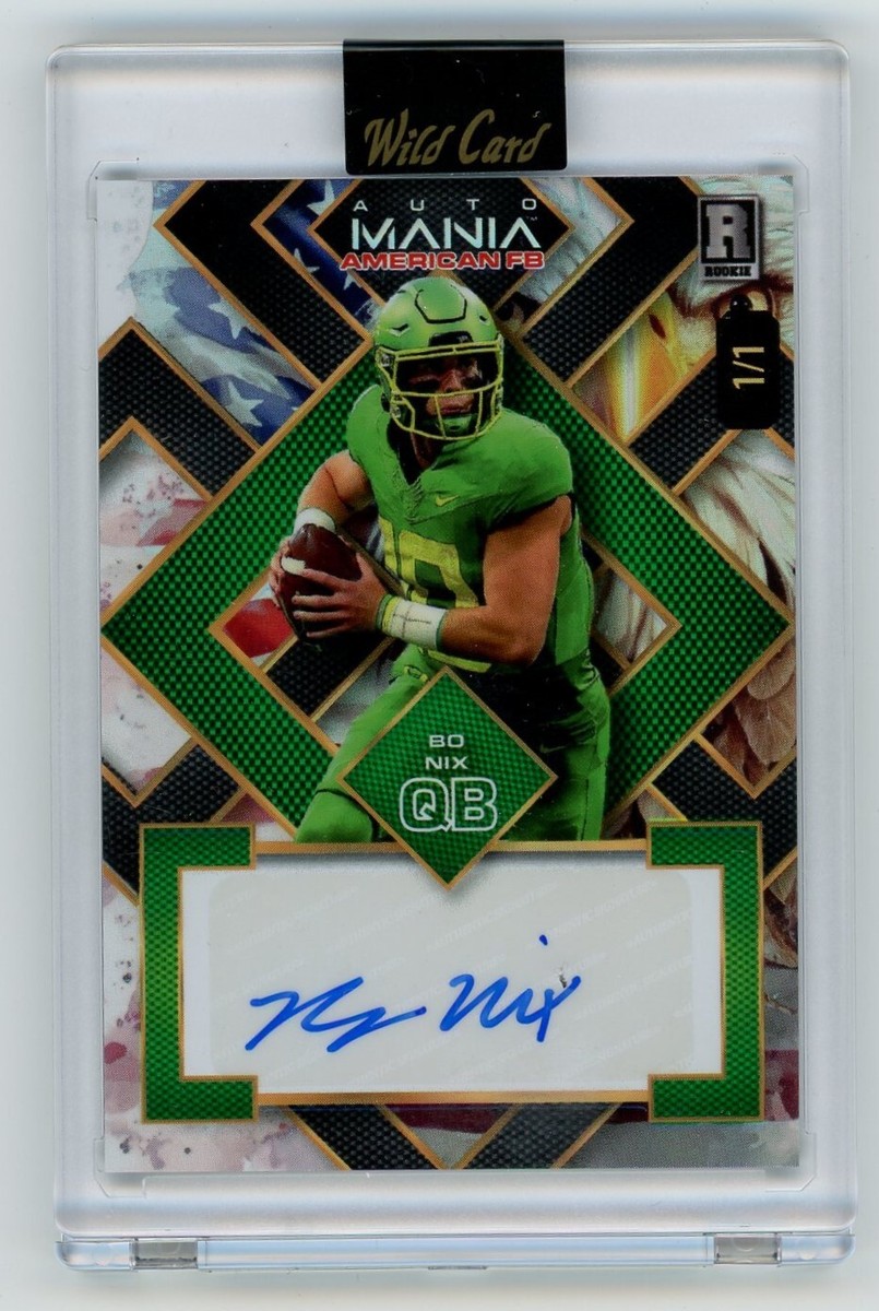 NFL 2024 Wild Card Auto Mania 1/1 Bo Nix AMASQ-BN [Rookie Auto] | eBay