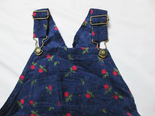 NEW Gymboree Vintage M 3-4yrs FALL HARVEST 1998 Blue Floral Corduroy Overalls - Picture 4 of 6