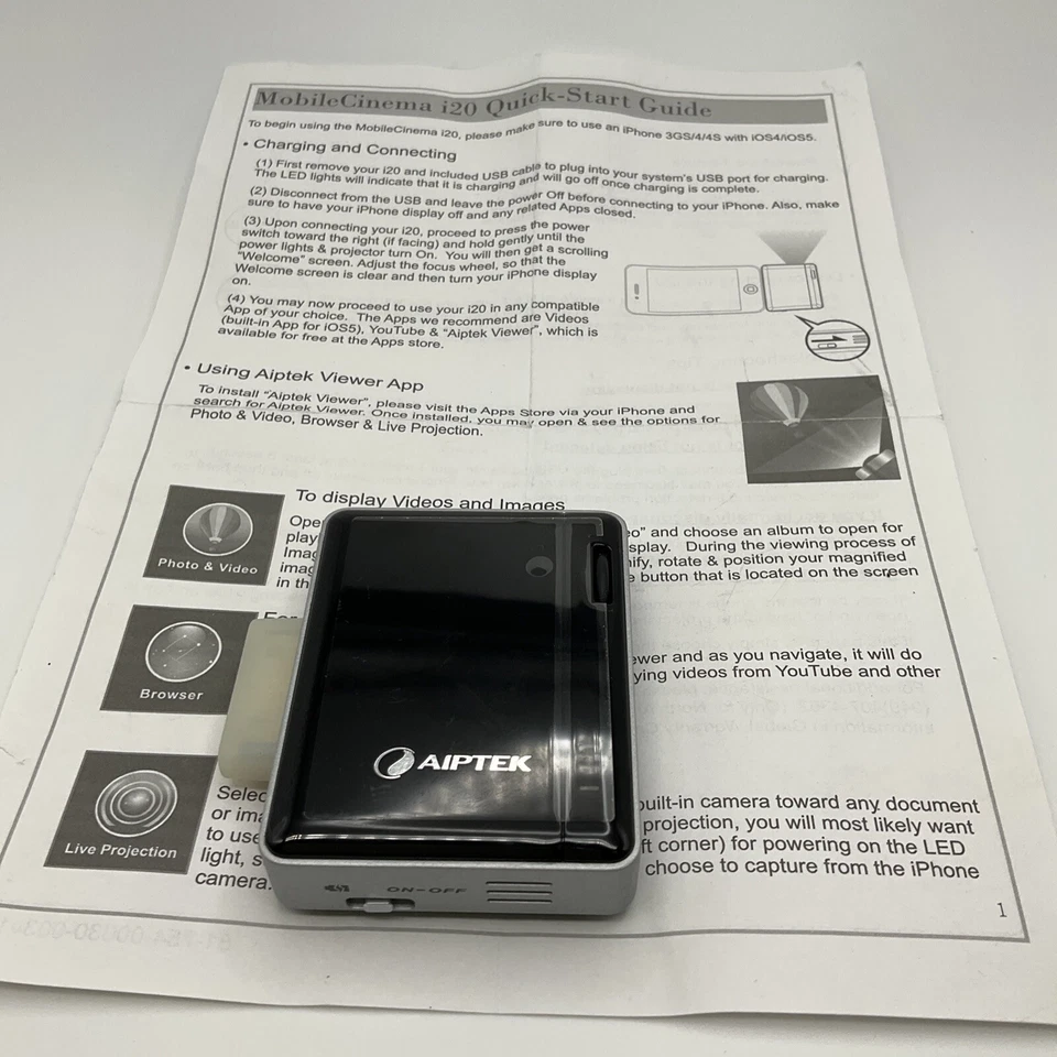 Aiptek Mobile Cinema i20 Apple iPhone 3GS, iPhone iPhone 4 and 4S iPad & iPad2 - Image 2 of 4