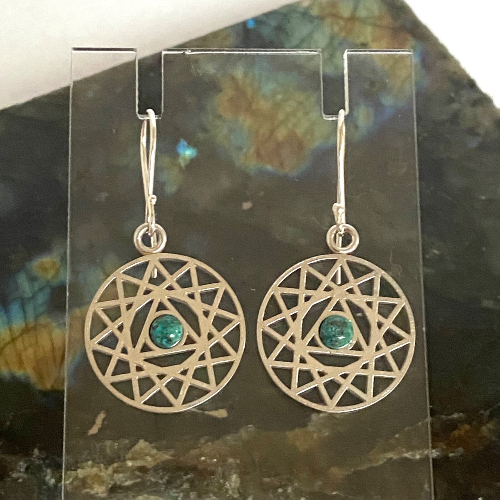 Sterling Silver Openwork Round Mandala Trinity St… - image 19