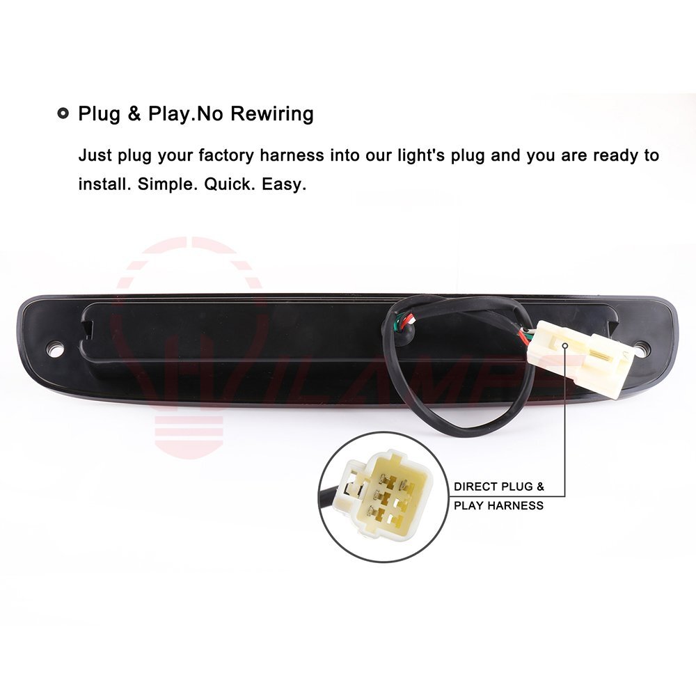 LED 3rd Brake/Cargo Light For 1999-2016 Ford F-250 Super Duty - Red Lens, Chrome Housing 4 thumbnail image