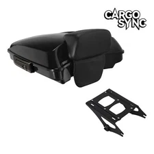 Chopped Trunk with Slim Backrest Two Up Rack Fit For Harley Touring '14-25