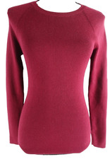 Minnie Rose Womens Pullover Lightweight Sweater Size Medium Burgundy Lace Back