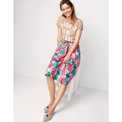 J.CREW $148 A-Line Pull On Midi Skirt in Ratti Pineapple Print Size 00