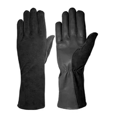 TACTICAL NOMEX FLIGHT FLYERS PILOT FIRE RESISTANT LEATHER GLOVES-GREEN S-XL