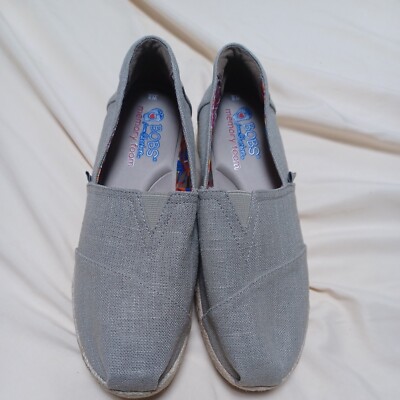 BOBS from Skechers Womens Taupe Memory Foam 34101 Espadrille Shoes Size 8