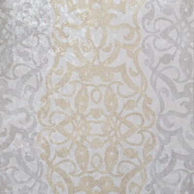 Fresco Mosaic gray off white gold metallic faux fish scale textured wallpaper 3D