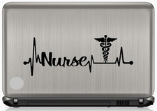 Nurse Decal Heartbeat Medical Lifeline Caduceus Sticker for Car Window BG179