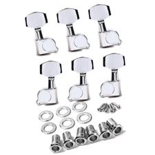 3x3 In Line Guitar String Tuning Pegs Tuners Machine Heads Chrome Plated