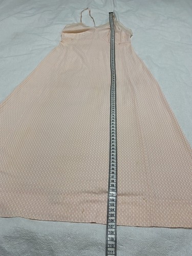 Original Vintage 1950s Sz XXS Lustre Velvaray Pink Nightie Midi Slip Fabric 50s - Picture 11 of 17