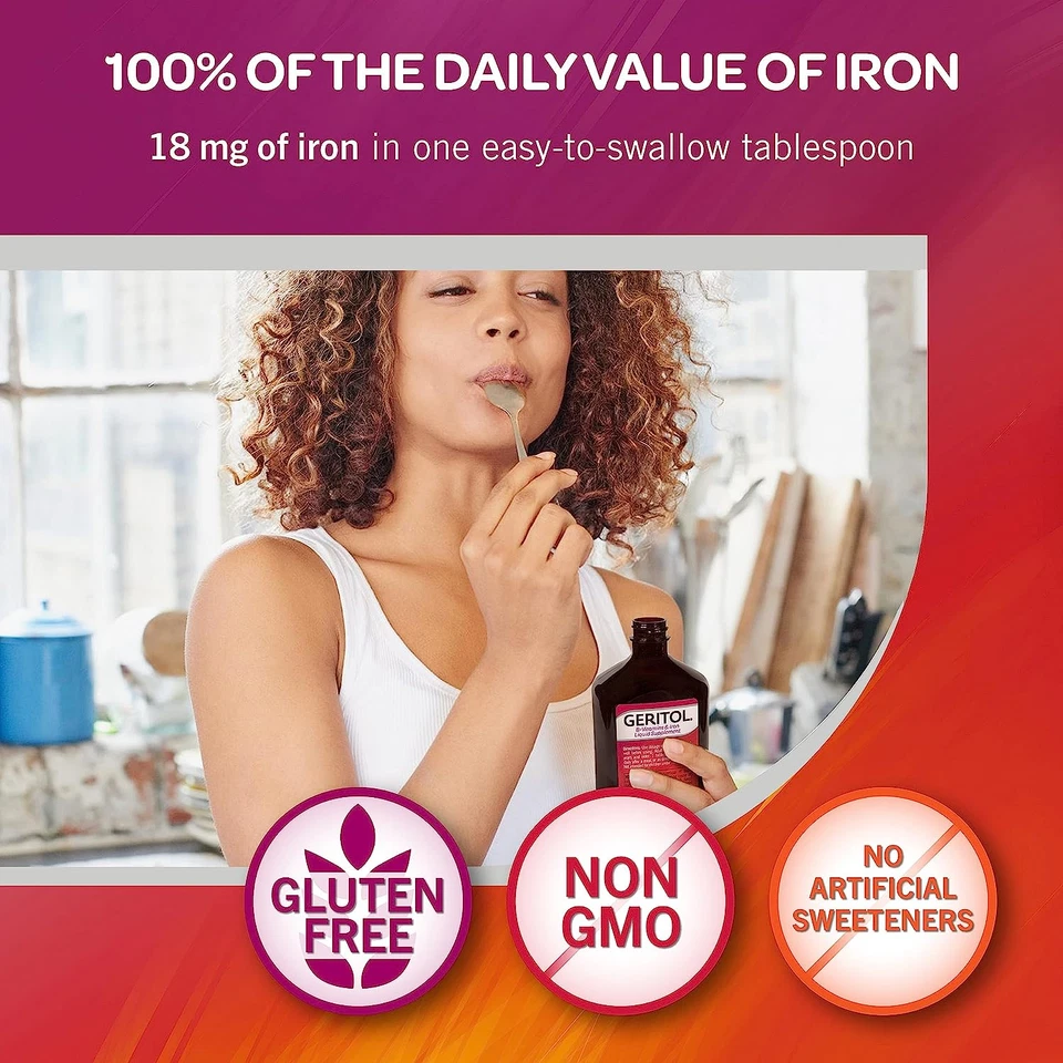 Geritol, Suplemento Líquido de Vitaminas y Hierro, Apoyo Energético, Contiene Alto Poten Foto 4 de 4