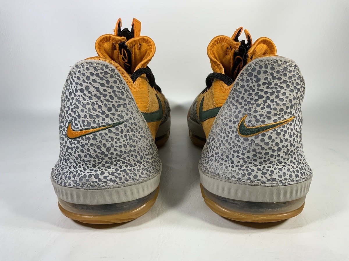 Nike Lebron 16 Low Safari Atmos Orange Grey Mens Size 11