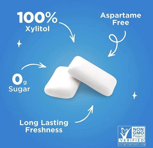 PUR Kaugummi | Zuckerfrei Aspartamfrei Kauen | 100% 9 Stück (3er Pack) Xylit - Bild 3 von 7