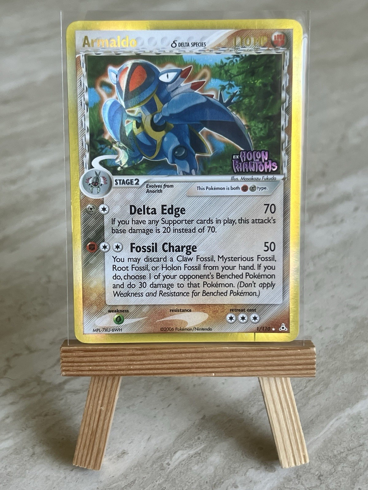 Pokémon TCG *STAMPED* Armaldo 1/110 Holon Phantoms Delta Species Holo - LP