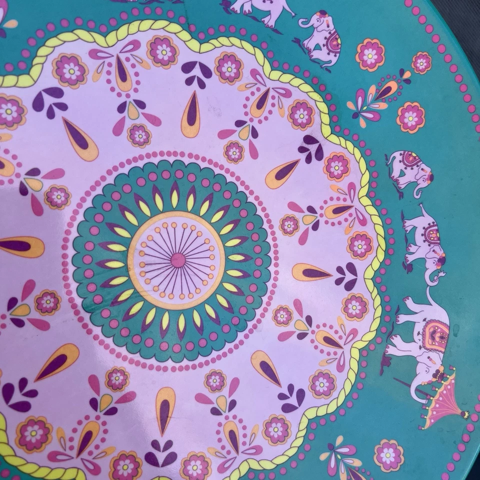 "Juego de 2 platos de circo Kim Seybert 212 azul rosa elefante 14""" Foto 4 de 4