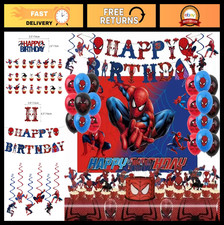 52pcs Spider Birthday Party Decorations - Balloons, Banner, Backdrop, Toppers