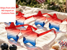 Leetous Fourth of July USA Patriotic Star Sunglasses 6 PCS, Red White Blue