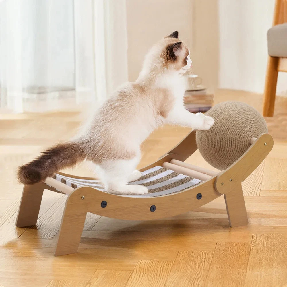 Cat Lounge Chair & Scratching Board – 2 in 1 Sisal Ball Cat Toy UK Stock