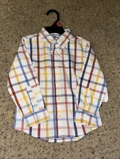 Toddler Boys Button Up Shirt By Wonder Nation, Size 2T Multi Plaid Color