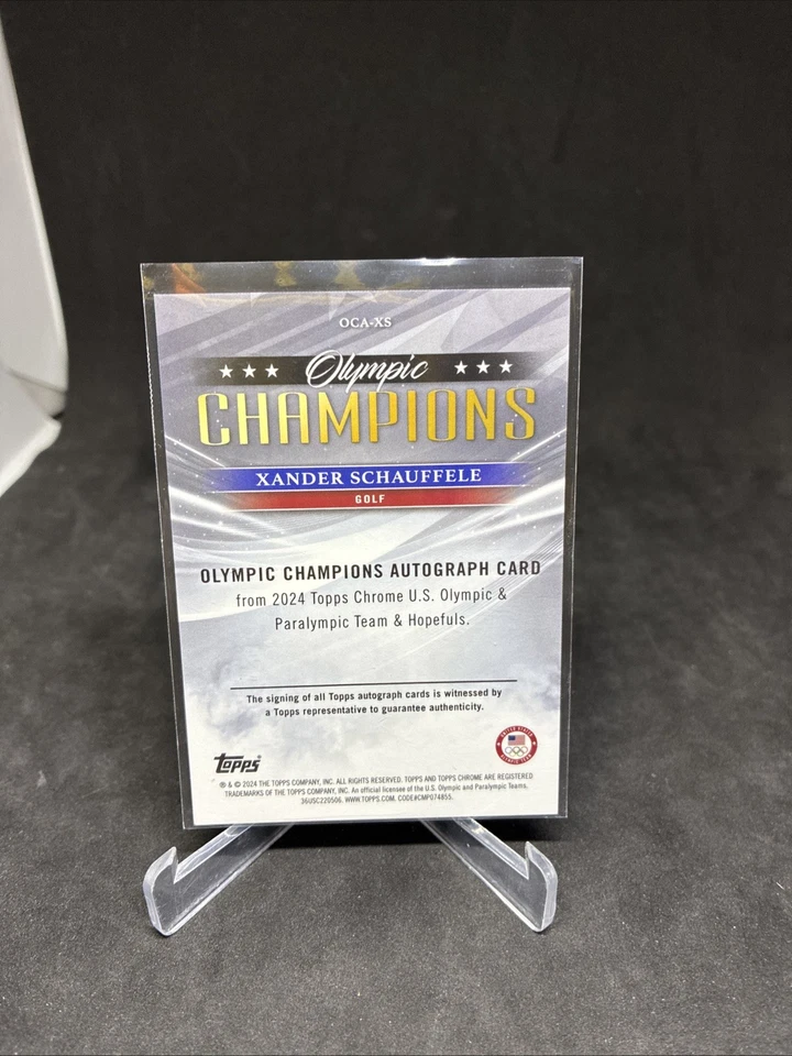 2024 Topps Chrome US Flag Refractor Xander Schauffele AUTO/76 On Card - Image 2 of 2