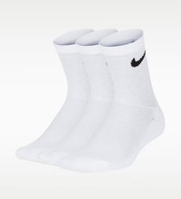 Nike 3 Pack Dri-FIT Performance Crew Socks Kids , White, Size XS 10C-3Y