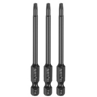 "3X T15 Magnet-Torx-Bits 1/4\" 75Mm Schwarz FüR 1/4\"-Sechskant"