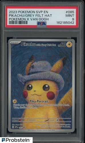 2023 PokemoN SVP EN Pokemon X Van Gogh #085 Pikachu with Grey Felt Hat PSA 9
