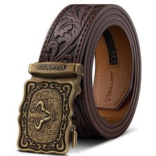 BULLIANT Men Belt-Ratchet Western 38"-44"Waist Adjustable, Deep Brown8609