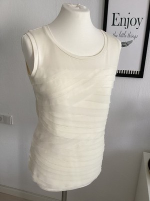DKNY Damenshirt ärmellos Gr. 38 Creme Neu!