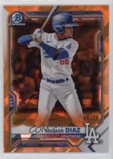 2021 Bowman Chrome Sapphire Prospects Orange Refractor 3/75 Wilman Diaz 6o3