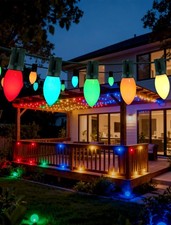 Super Bright C9 Christmas Lights Outdoor 2-Pack, 50FT Total - 50 Multicolor...