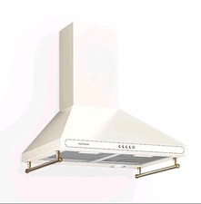 Cooker Hood 60 cm Kitchen Extractor Chimney Hood Steel Retro 644 m³/h Ivory LED