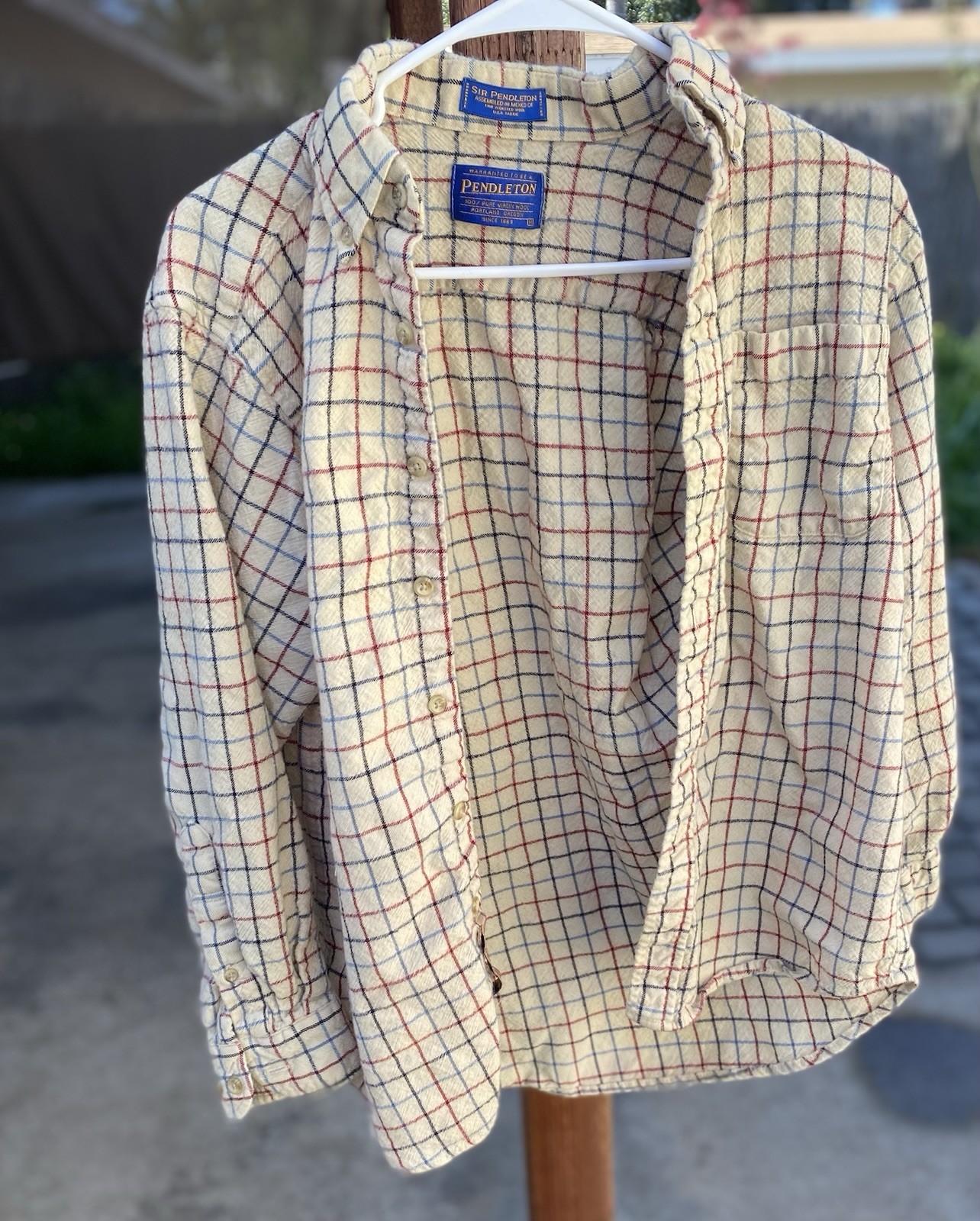 Pendleton Sir Pendleton Wool Flannel Check Button… - image 1