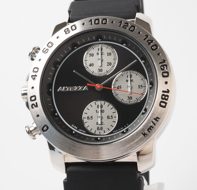 SEIKO ALBA NETZ TOYOTA ALTEZZA V655-6100 Quartz Chronograph Black Dial Box Paper