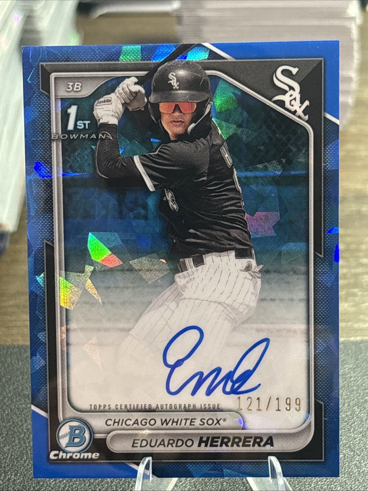 2024 Bowman Chrome Sapphire 1st Eduardo Herrera Auto 121 /199