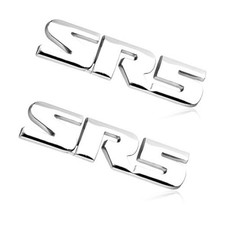 2PCS 3D SR5 Metal Emblem, Car Fender Side Rear Tailgate Letters SR5, Silver