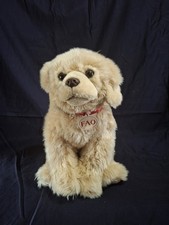 2015 FAO Schwarz Toys R Us 14" Sitting Yellow Labrador Retriever Dog Plush