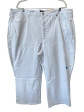 NYDJ Joni Capri Pants Plus Size 24W White Cool Embrace Lift Tuck Minimalist NEW