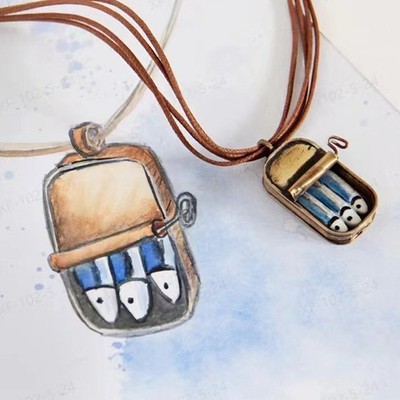 Canned Sardines Adjustable Ring/Necklace Fun Ring Alloy Of Sardines Ring Gift