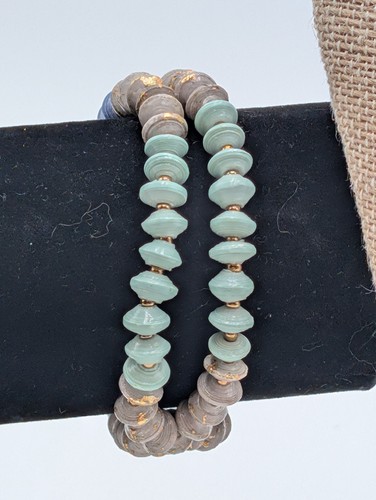 NWT Lia Sophia Silver Lining Grey Swirled Resin with Crystal & Unmarked Bracelet - Picture 4 of 12