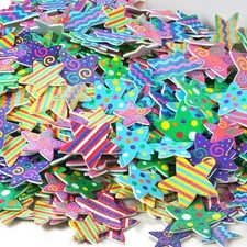 520PCS Colorful Glitter Foam Stickers Self Adhesive Stars Kid's Arts Craft Su...
