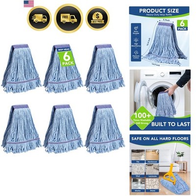 6 Pack Commercial Mop Head Replacement   Heavy Duty Mop Head for General and ...