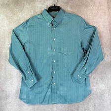 Daniel Cremieux Button Down Shirt Men Large Teal Geometric Signature Collection
